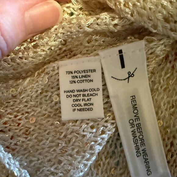 Loft Tan/Taupe Knit Tank w/Gold Sequin Disks - Medium - Picture 7 of 7